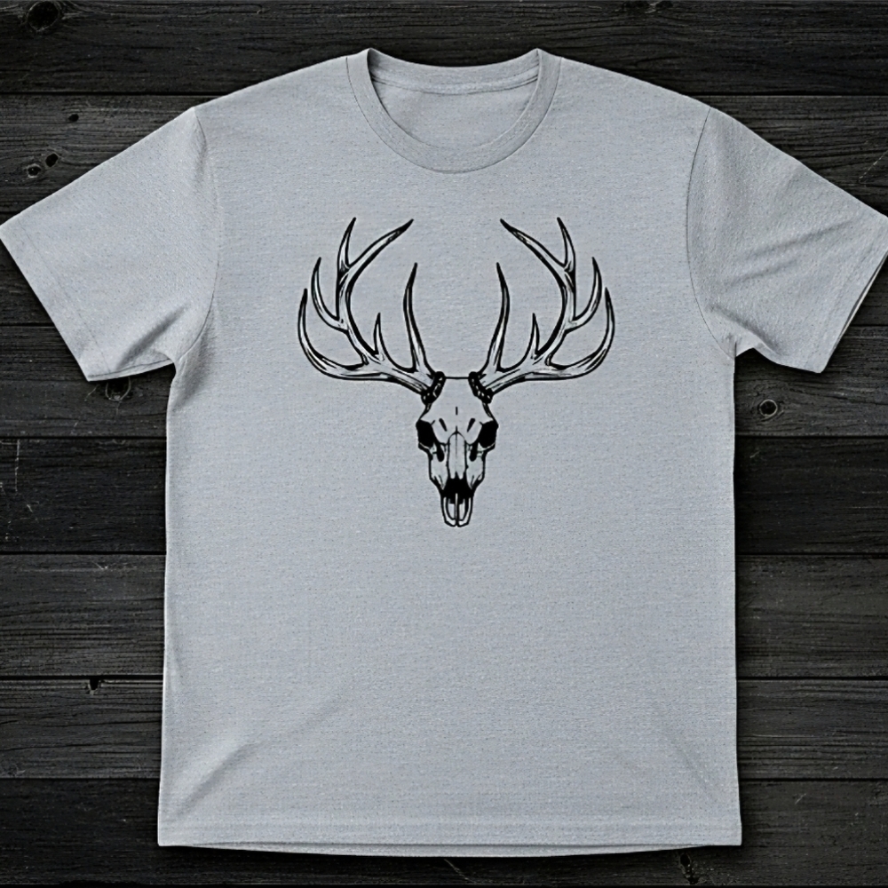Deer Skull Antler Tee • Front & Back Graphic • Rustic Western Outdoors Shirt •
